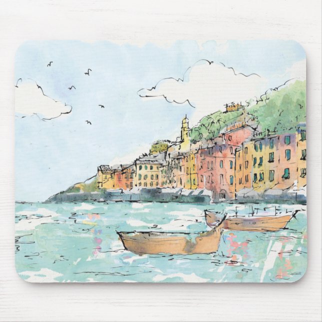 Illustration of Porofino Harbour Mouse Mat (Front)