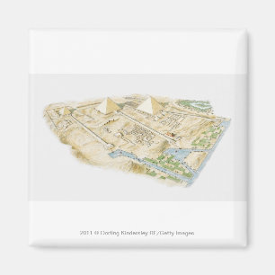 Illustration of Pyramids of Giza Magnet