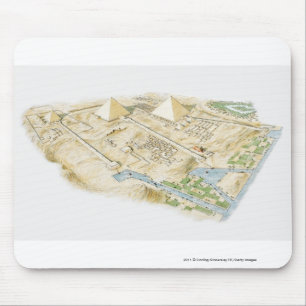 Illustration of Pyramids of Giza Mouse Mat