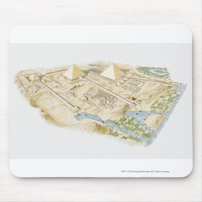 Illustration of Pyramids of Giza Mouse Mat (Front)