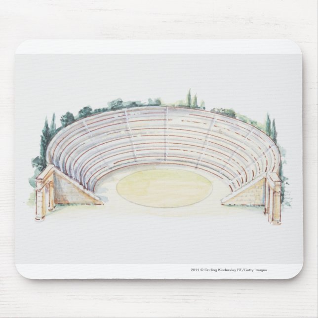 Illustration of Roman amphitheatre Mouse Mat (Front)