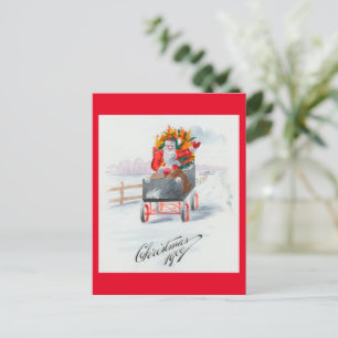 Illustration of Santa Clause Holiday Postcard