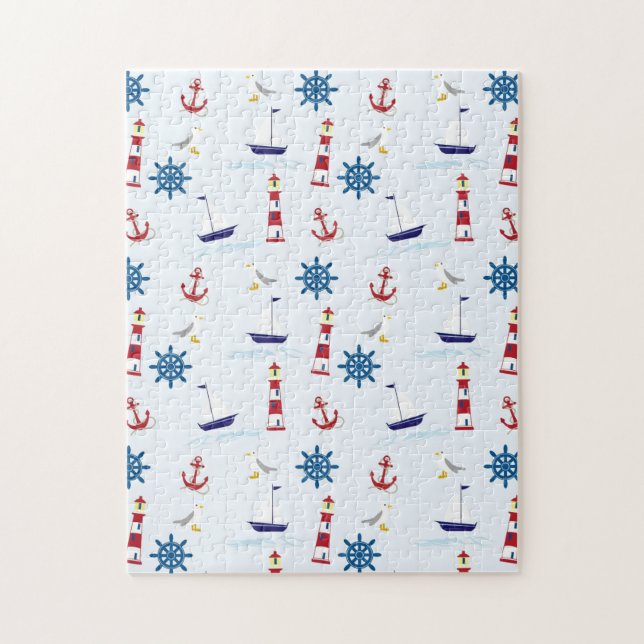 Illustration of Sea Symbols Jigsaw Puzzle (Vertical)