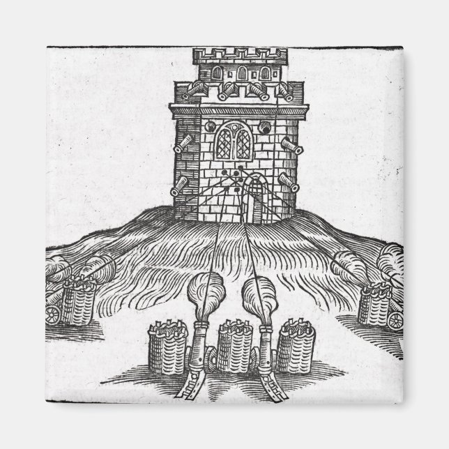 Illustration of siege warfare magnet (Front)