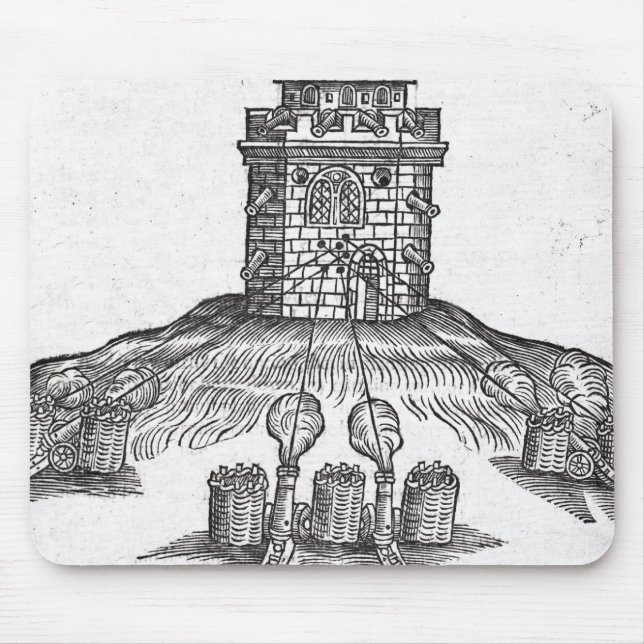 Illustration of siege warfare mouse mat (Front)