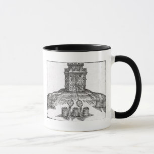 Illustration of siege warfare mug