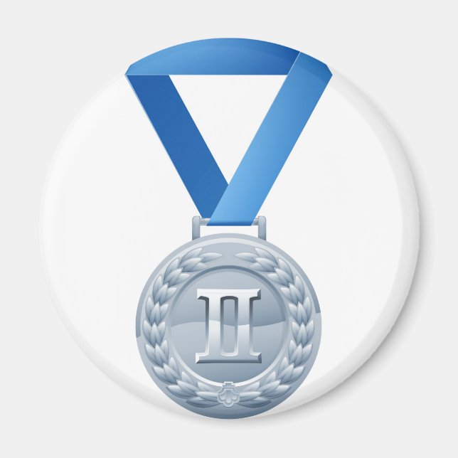 Illustration of silver medal magnet (Front)