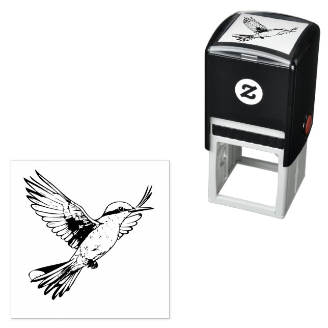 Illustration Of Songbird Self Inking Rubber Stamp (In Situ)