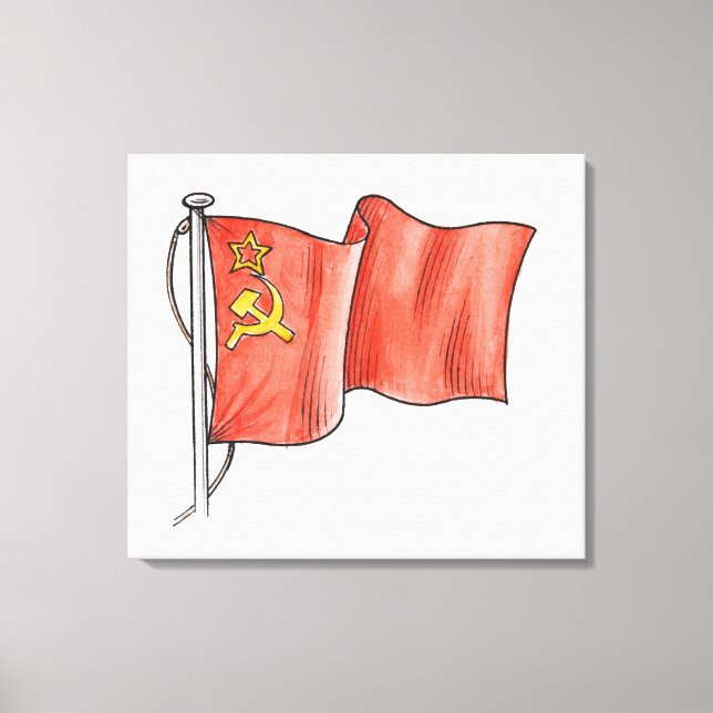 Illustration of Soviet flag Canvas Print (Front)