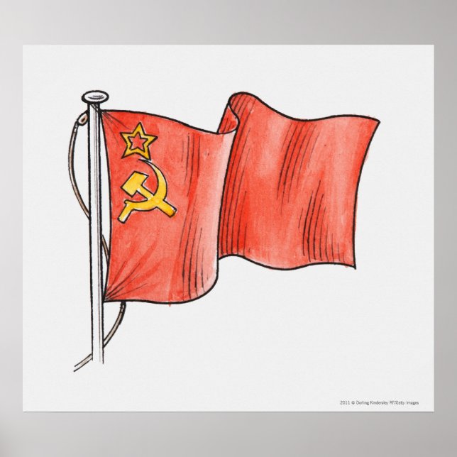 Illustration of Soviet flag Poster (Front)