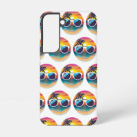 Illustration of Sunset Beach with Sunglasses