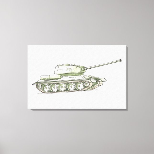 Illustration of tank canvas print (Front)