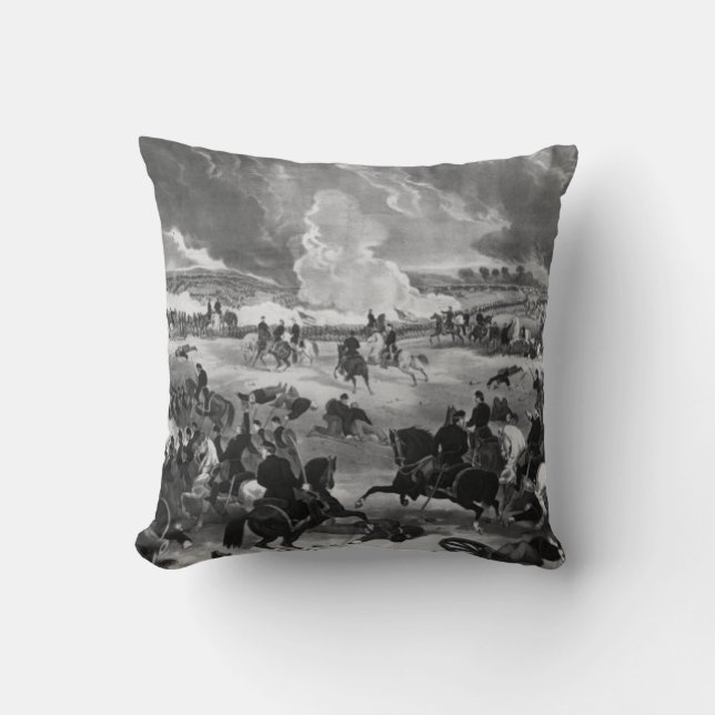 Illustration of the Battle of Gettysburg Cushion (Front)