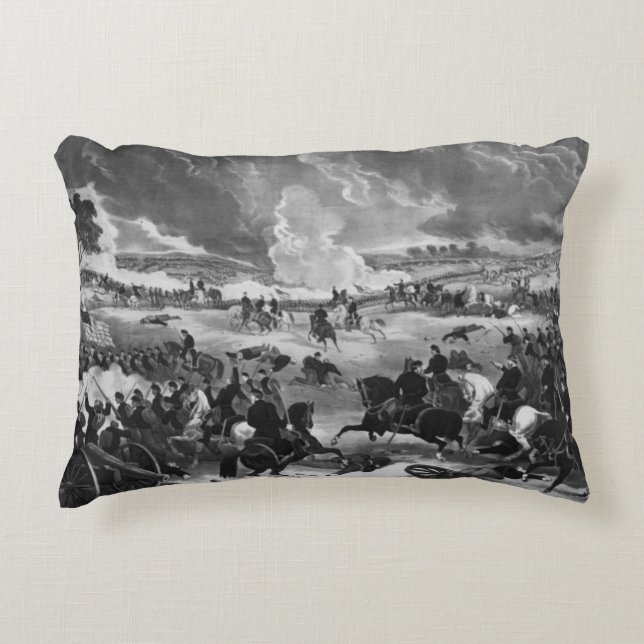 Illustration of the Battle of Gettysburg Decorative Cushion (Front)
