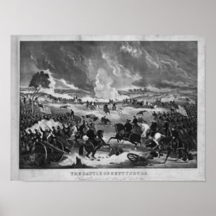 Illustration of the Battle of Gettysburg Poster