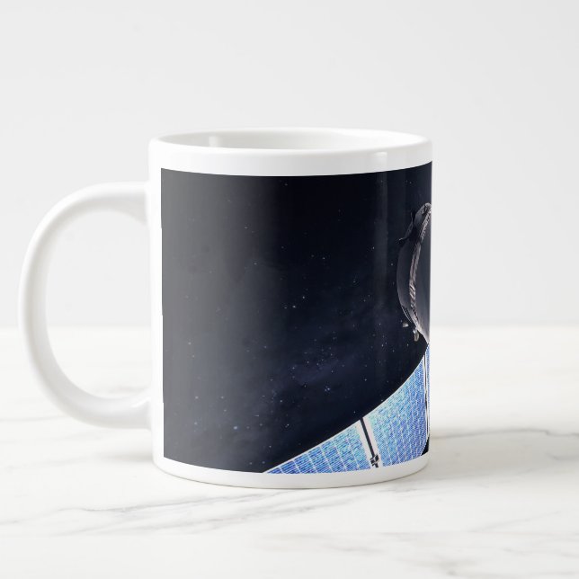 Illustration Of The Dragon Xl Spacecraft. Large Coffee Mug (Left)