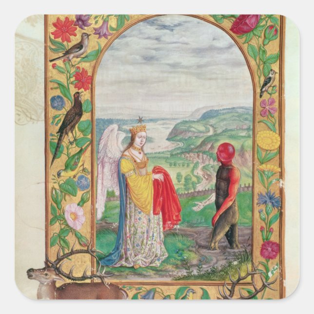 Illustration of the fourth parable square sticker (Front)