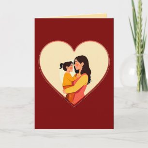 Illustration of the love between mother and daught card