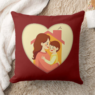 Illustration of the love between mother and daught cushion