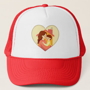 Illustration of the love between mother and daught trucker hat