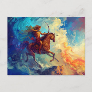 Illustration of the Sagittarius Zodiac Sign Postcard