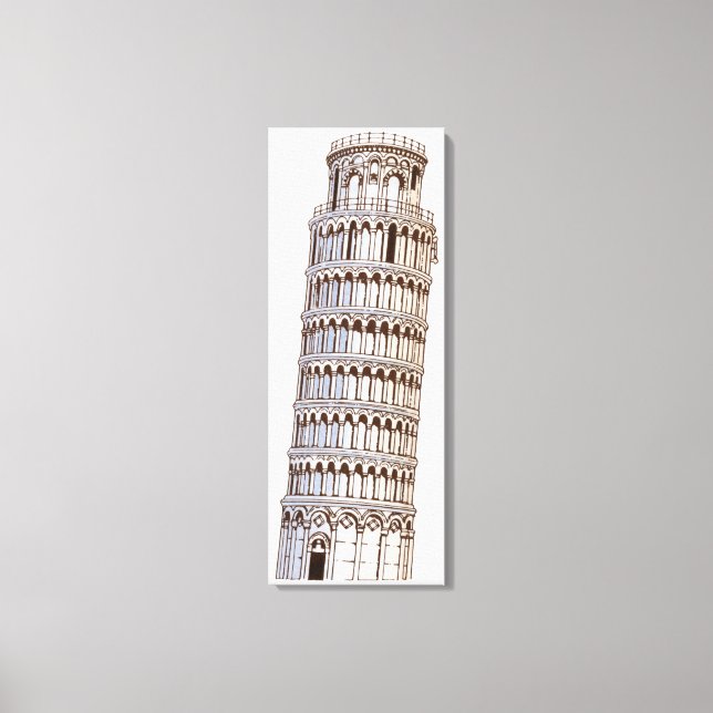 Illustration of the Tower of Pisa Canvas Print (Front)