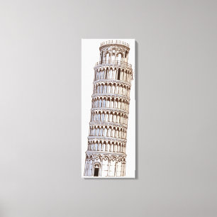 Illustration of the Tower of Pisa Canvas Print