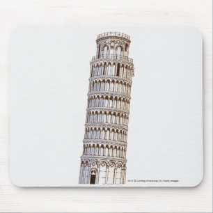 Illustration of the Tower of Pisa Mouse Mat
