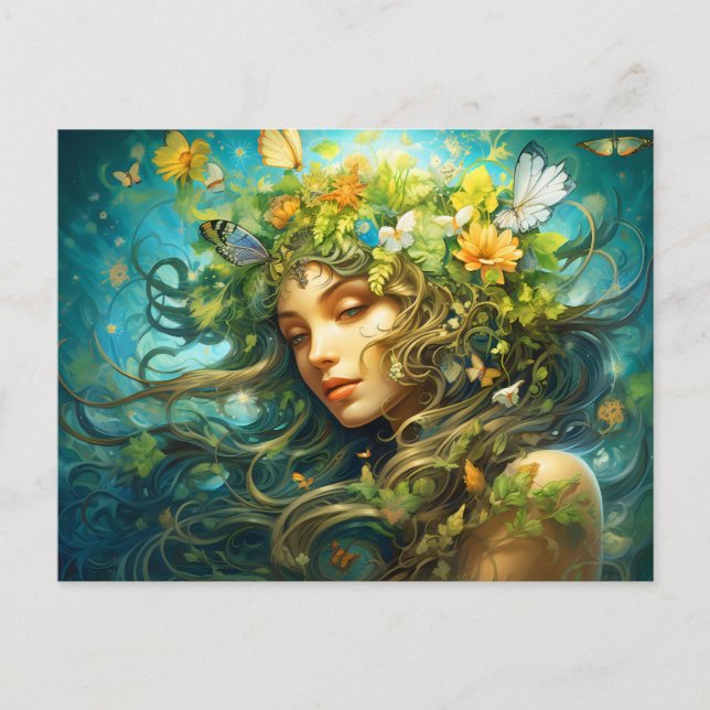 Illustration of the Virgo Zodiac Sign Postcard (Front)