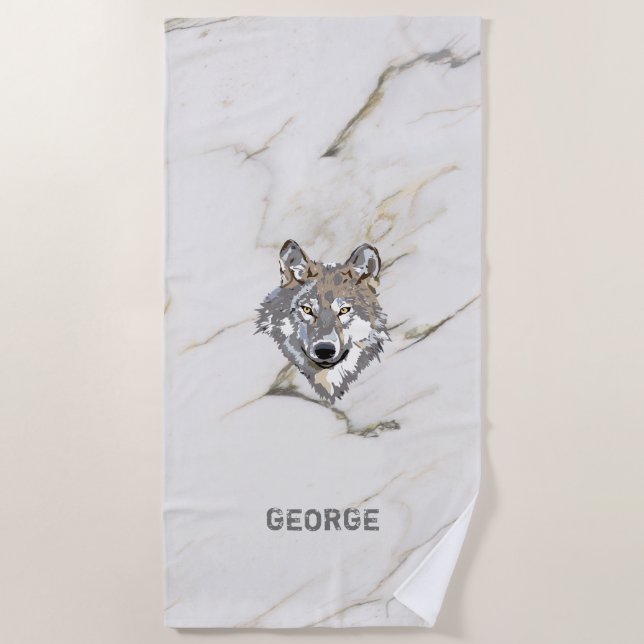 Illustration of the Wolf Beach Towel (Front)