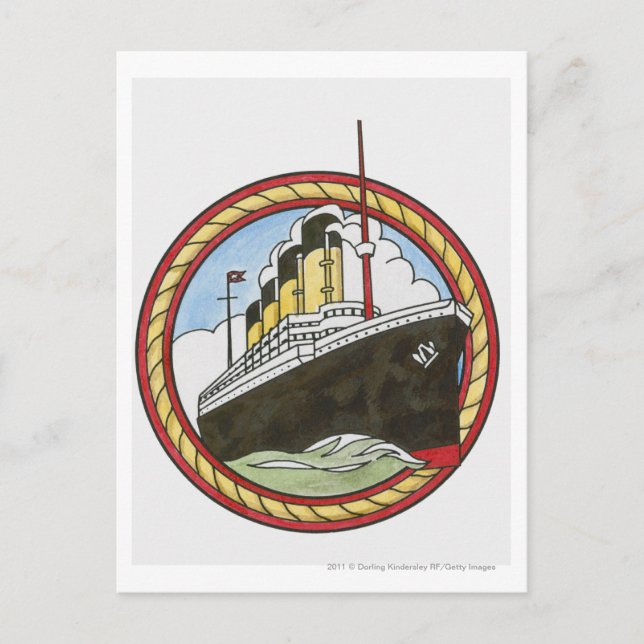 Illustration of Titanic Postcard (Front)