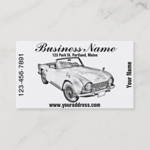 Illustration Of Triumph Tr4 Sports Car Business Card