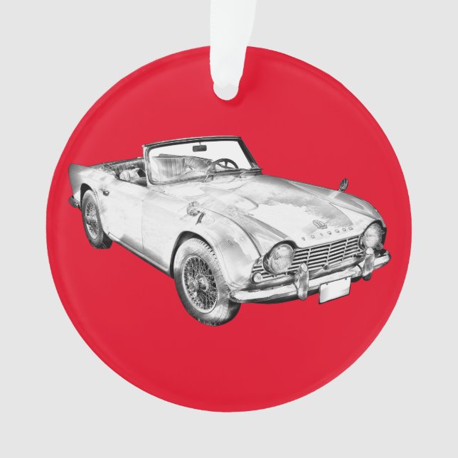 Illustration Of Triumph Tr4 Sports Car Ornament (Front)