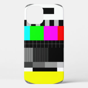 illustration of tv no signal back in retro style.  iPhone 12 case