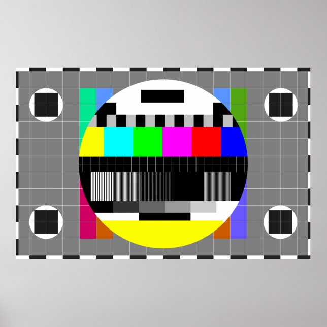 illustration of tv no signal back in retro style.  poster (Front)