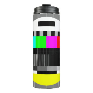 illustration of tv no signal back in retro style. thermal tumbler