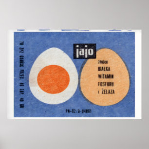 Illustration Of Two Eggs, One Whole Poland Poster