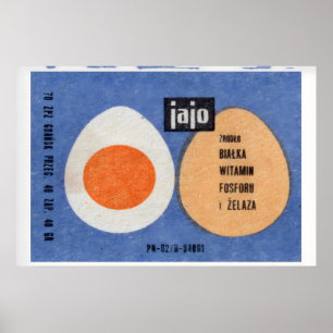 Illustration Of Two Eggs, One Whole Poland Poster
