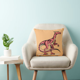 Illustration Of Velociraptor. Cushion