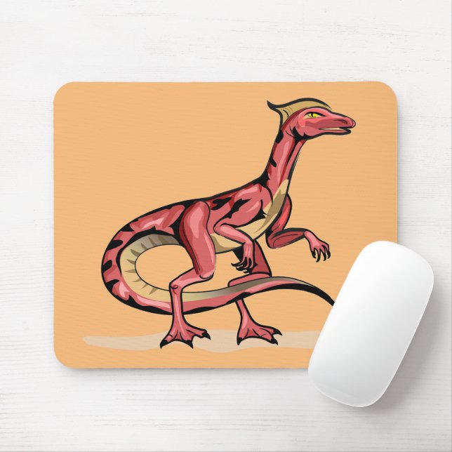 Illustration Of Velociraptor. Mouse Mat (With Mouse)