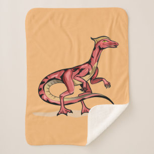 Illustration Of Velociraptor. Sherpa Blanket
