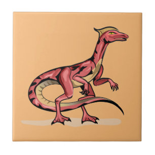 Illustration Of Velociraptor. Tile