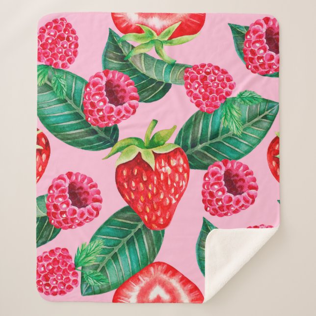 Illustration of watercolor hand drawn pattern with sherpa blanket (Front)