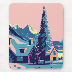  Illustration of winter landscapes Mouse Mat