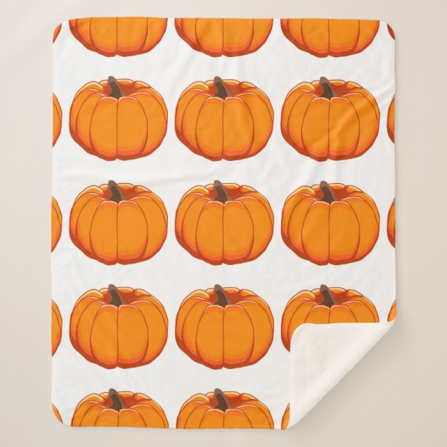 Illustration on theme of bright pattern yellow pum sherpa blanket (Front)