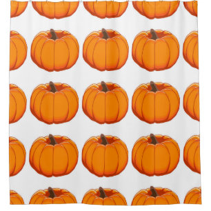 Illustration on theme of bright pattern yellow pum shower curtain