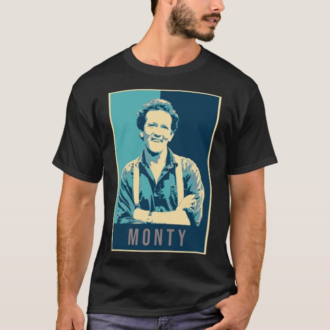 Illustration Pop Art Monty Don TV Presenter Garden T-Shirt (Front)