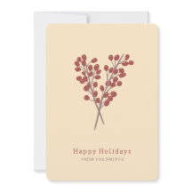 illustration red berries vintage christmas plant