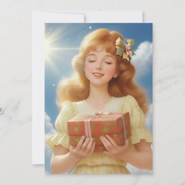 Illustration rétro de Noël Holiday Card (Front)