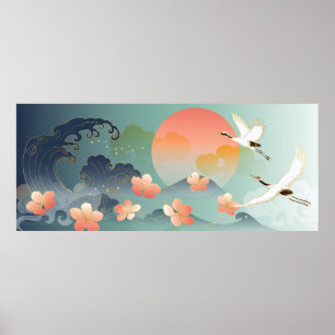 Illustration sakura flowers Design Poster